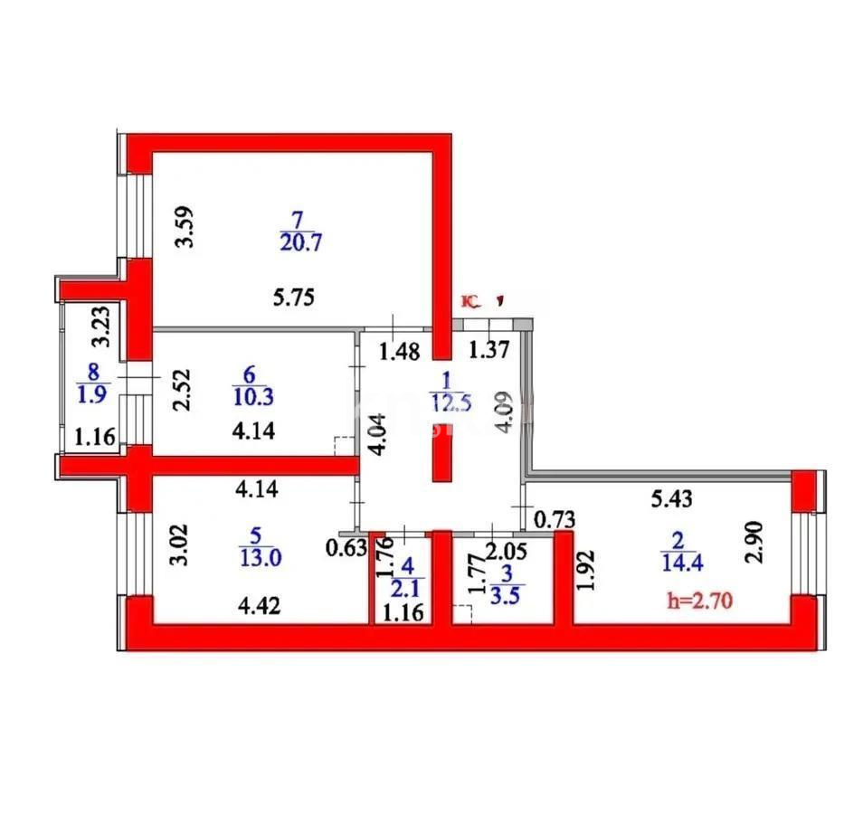 Продажа 3-комнатной квартиры, 78 м², ул. Култегин, дом  2 - Продажа квартир в Астане фото 1 из 1