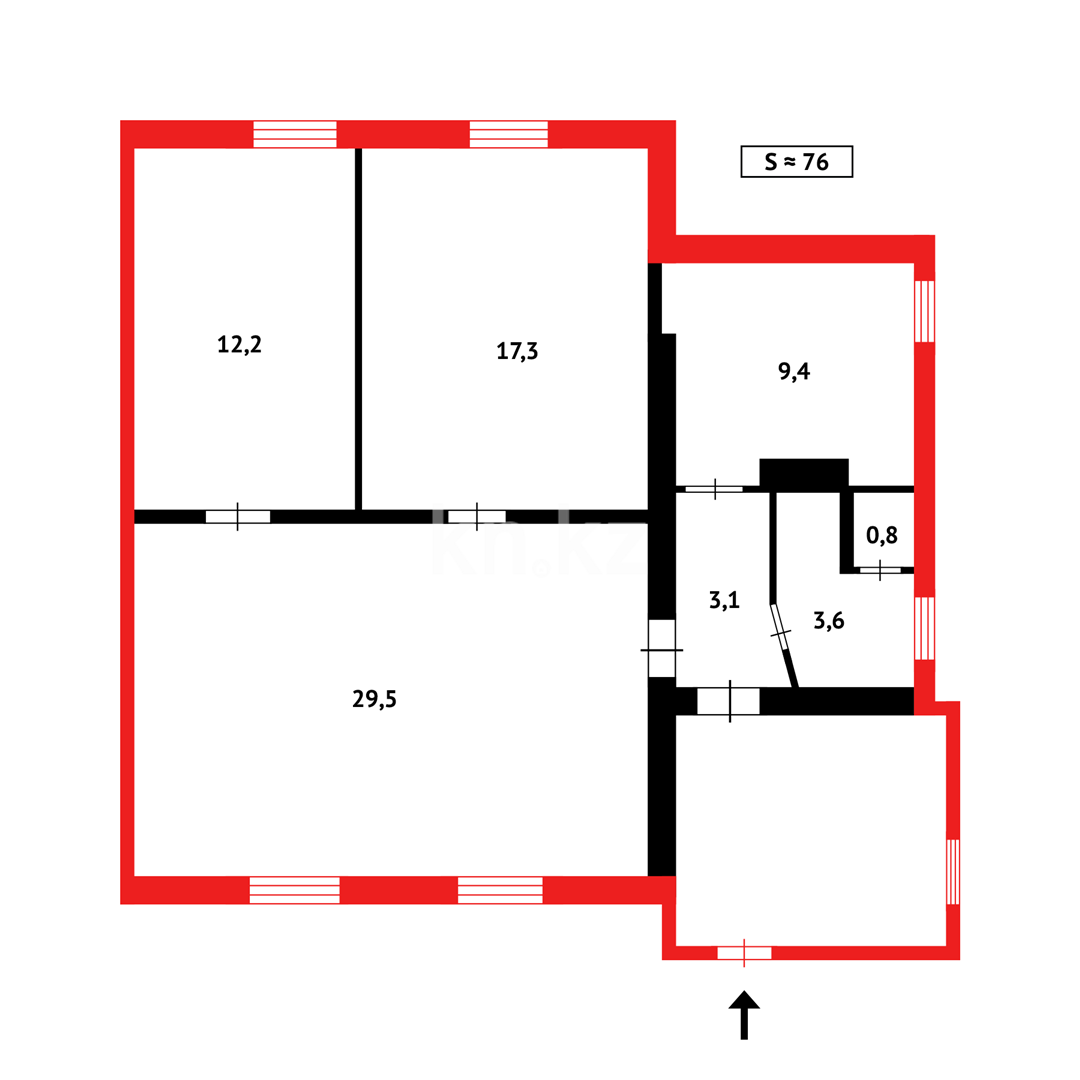 Продажа 3-комнатного дома, 75.6 м², ул. Панфилова - Продажа домов, коттеджей в Темиртау фото 29 из 29