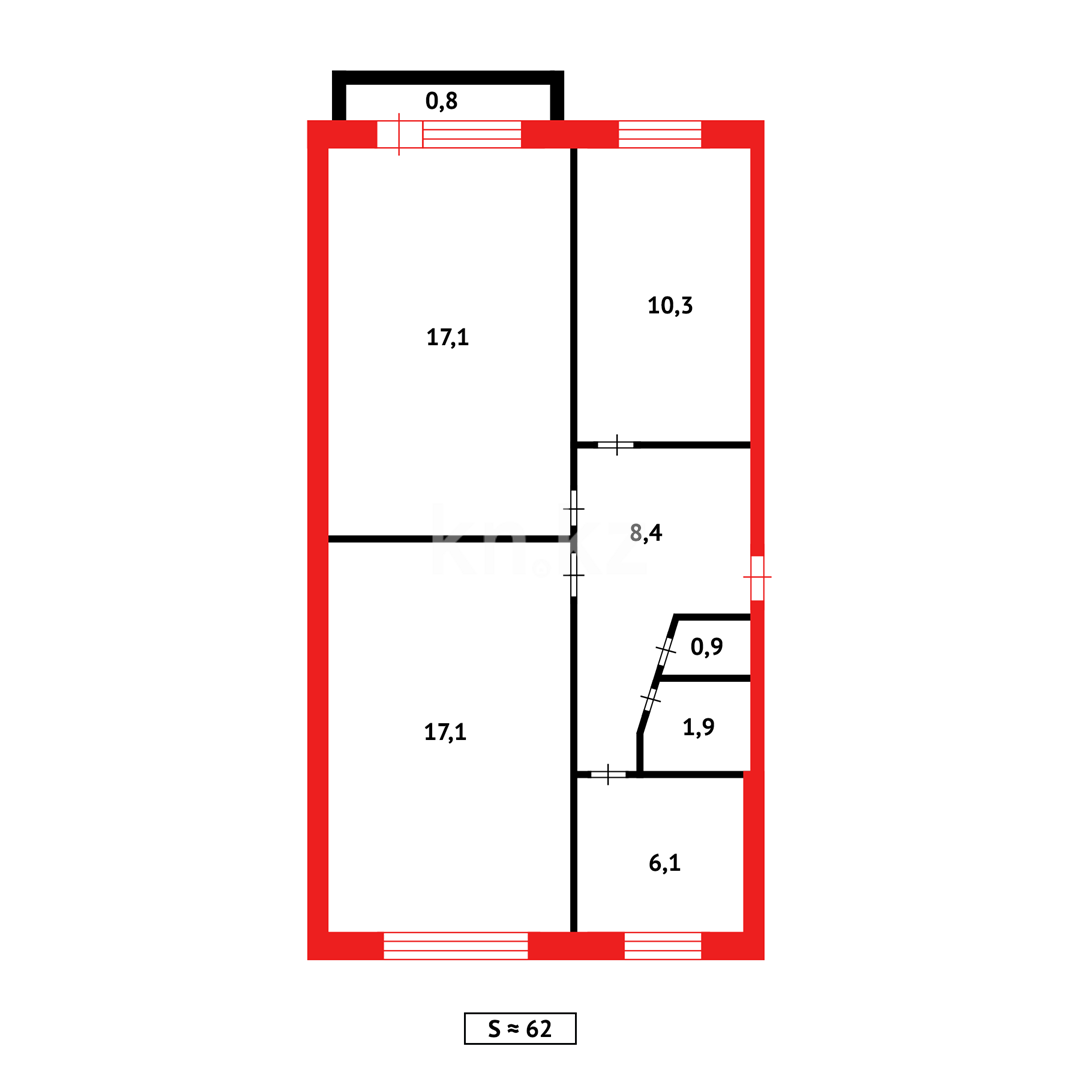 Продажа 3-комнатной квартиры, 61 м², мкр-н 7 в Темиртау - фото 15