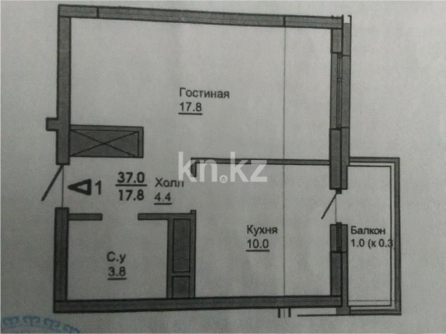 Продажа 1-комнатной квартиры, 37 м², ул. Е-797, дом  7 - Продажа квартир в Астане фото 1 из 1