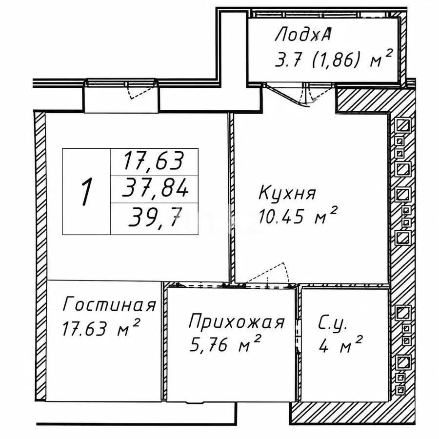 Продажа 1-комнатной квартиры, 40 м² - Продажа однокомнатных квартир в кирпичном доме в Астане - страница 4 фото 1 из 1