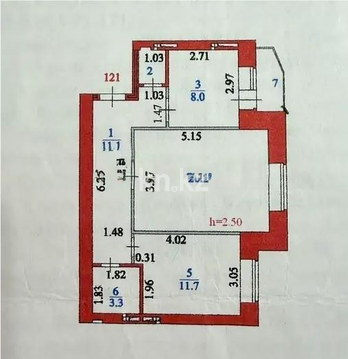 Продажа 2-комнатной квартиры, 56.4 м² - Продажа квартир в р-не Алматы Астаны фото 5 из 5