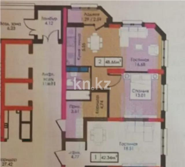 Продажа 2-комнатной квартиры, 49 м² - Недвижимость в Астане фото 1 из 1