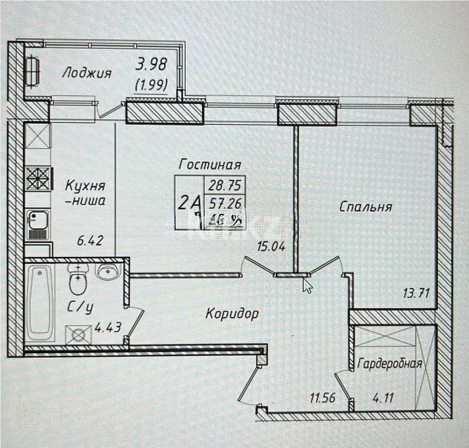 Продажа 2-комнатной квартиры, 57 м² - Продажа двухкомнатных квартир в Астане - страница 8 фото 1 из 1