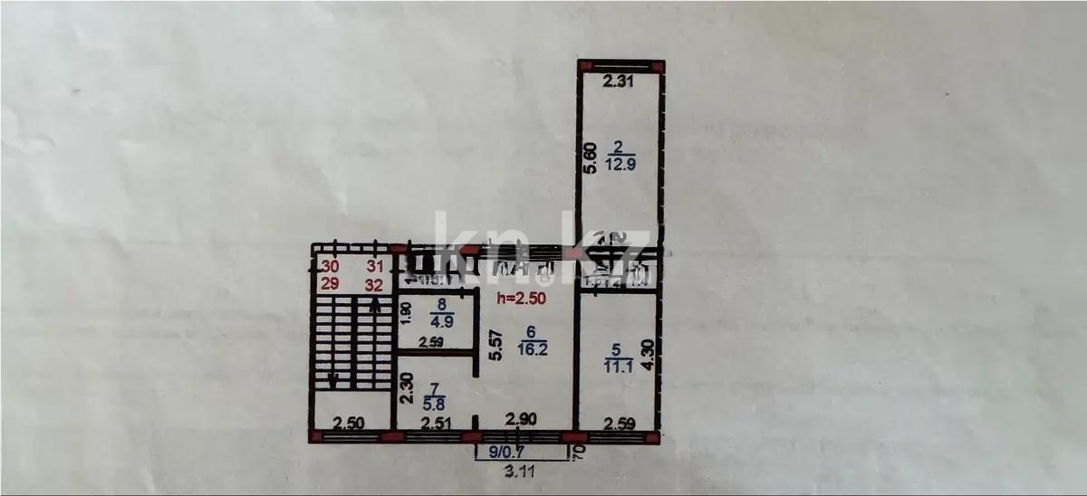 Продажа 3-комнатной квартиры, 57 м², ул. Магнитогорская, дом  41 - Продажа квартир в Караганде фото 7 из 7