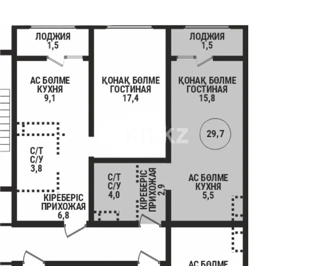 Продажа 1-комнатной квартиры, 30.2 м² в Алматы