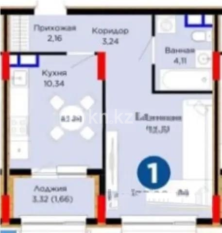 Продажа 1-комнатной квартиры, 37.2 м² - Недвижимость в Казахстане - страница 11 фото 1 из 1