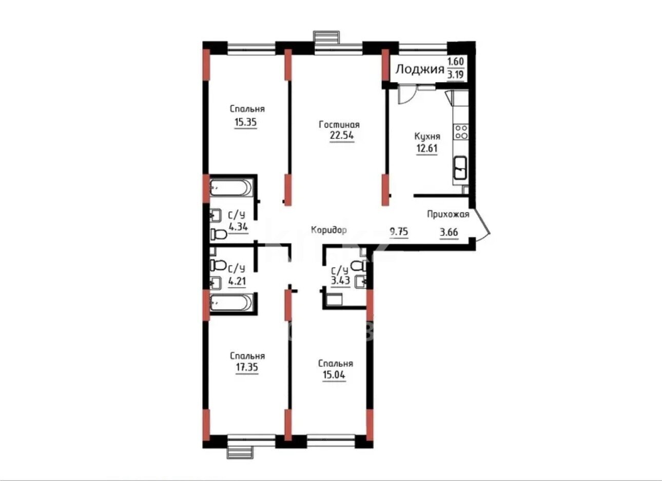 Продажа 4-комнатной квартиры, 110 м² в Астане