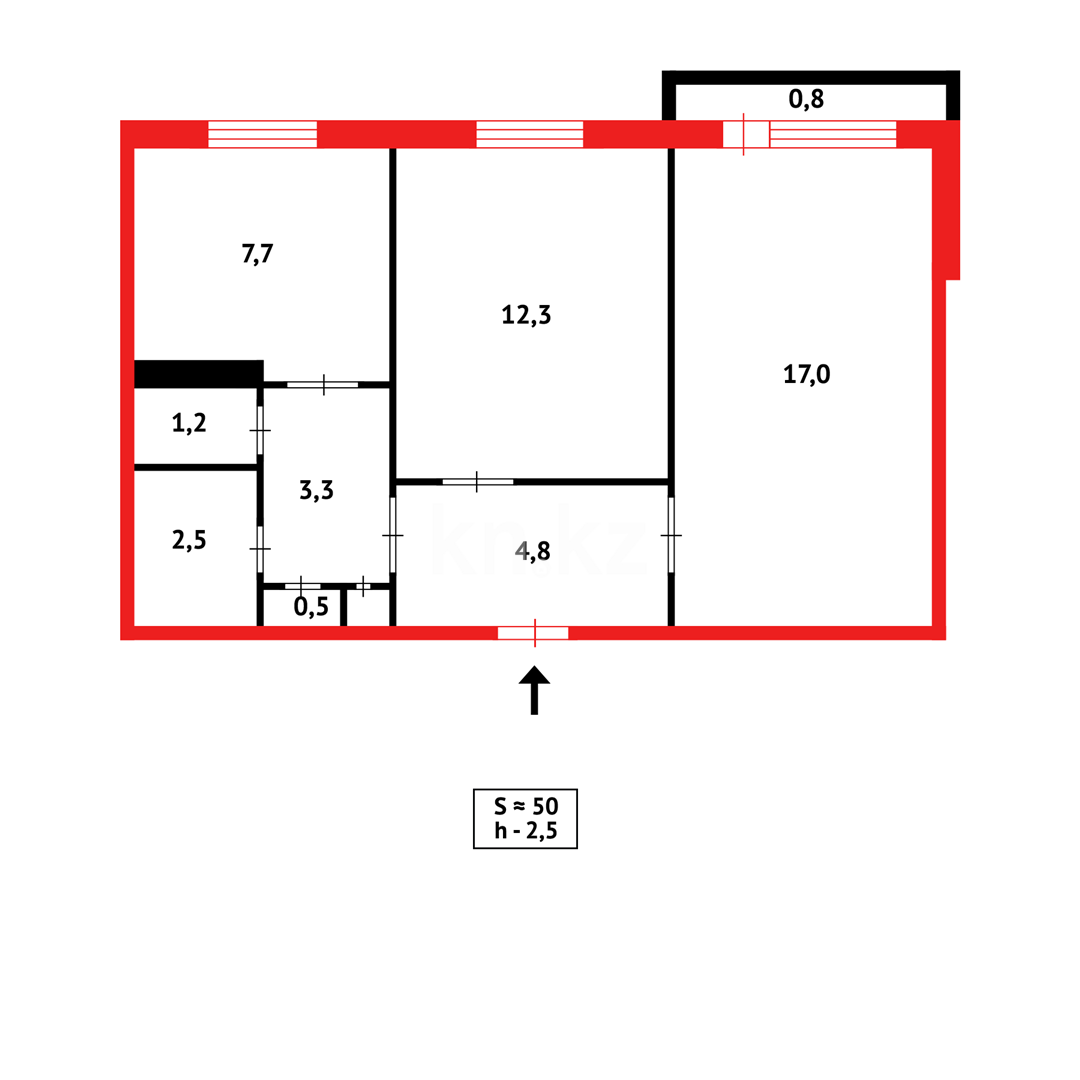Продажа 2-комнатной квартиры, 51 м², ул. Амангельды - Продажа квартир в Казахстане фото 13 из 13