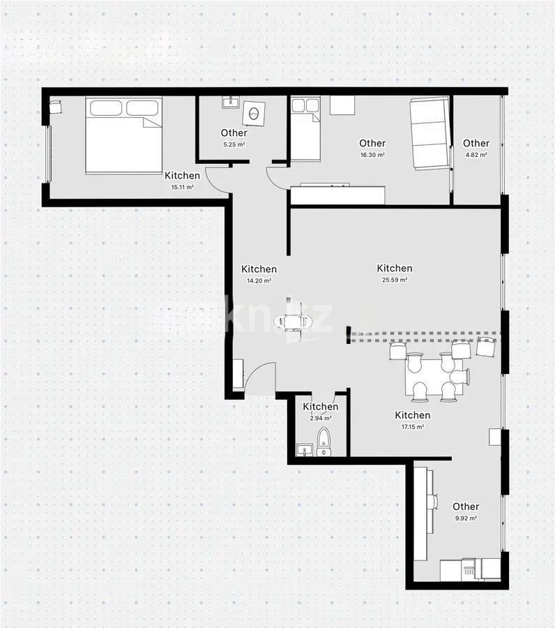 Продажа 4-комнатной квартиры, 98 м², ул. Калдаякова, дом  58/2 - Продажа  четырехкомнатных квартир в новостройках Астаны без посредников фото 9 из 9