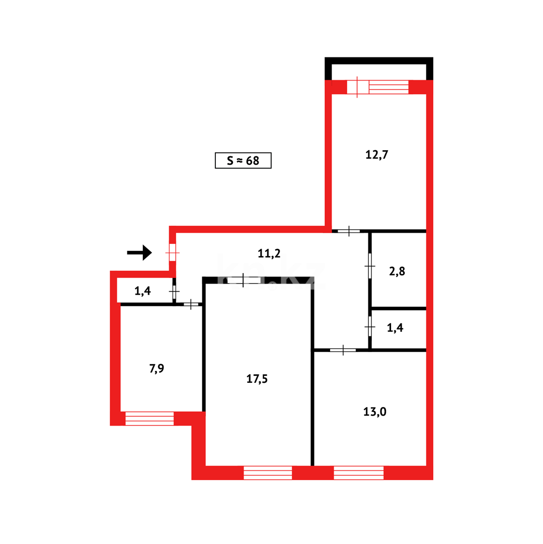 Продажа 3-комнатной квартиры, 64 м² - Продажа земельных участков в Актау фото 10 из 10