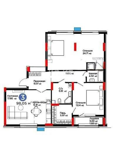 Продажа 3-комнатной квартиры, 98.5 м² - Продажа квартир в Астане - страница 2 фото 1 из 1