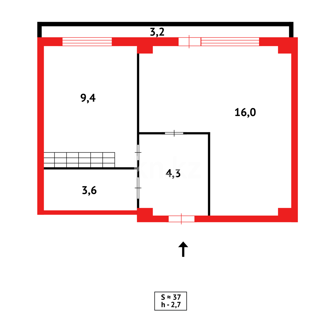 Продажа 1-комнатной квартиры, 37 м² - Продажа квартир в Караганде - страница 3 фото 6 из 6