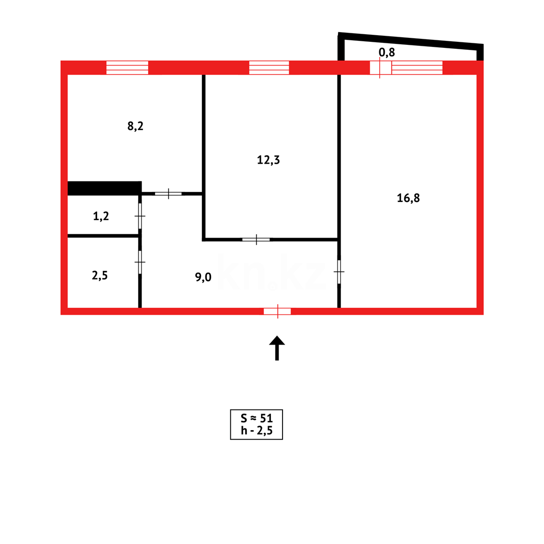 Продажа 2-комнатной квартиры, 51 м² в Темиртау - фото 11