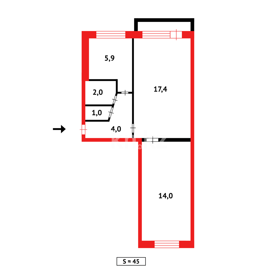 Продажа 2-комнатной квартиры, 45 м² - Продажа квартир в Караганде - страница 168 фото 9 из 9