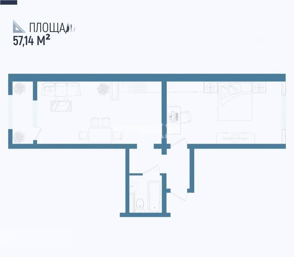 Продажа 2-комнатной квартиры, 57.14 м², ул. 24-я, дом  1/1б стр - Продажа квартир в Алматы фото 1 из 1