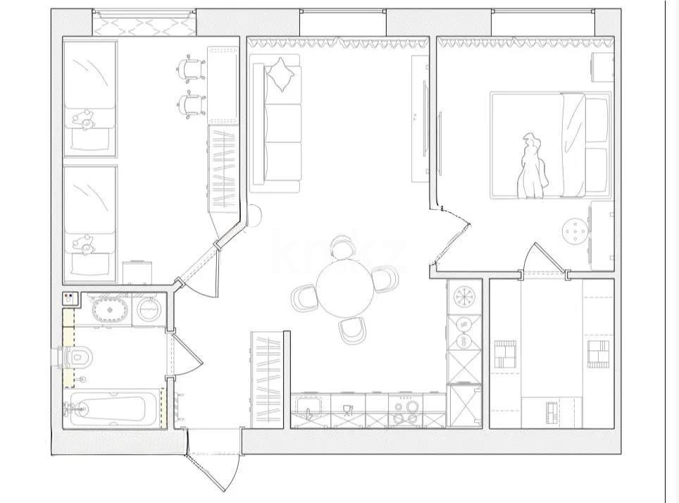 Продажа 2-комнатной квартиры, 62.1 м² в Астане