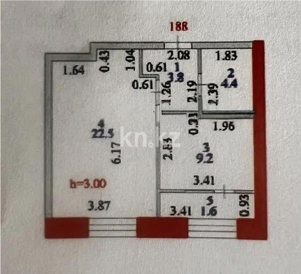 Продажа 1-комнатной квартиры, 41.5 м² в Астане
