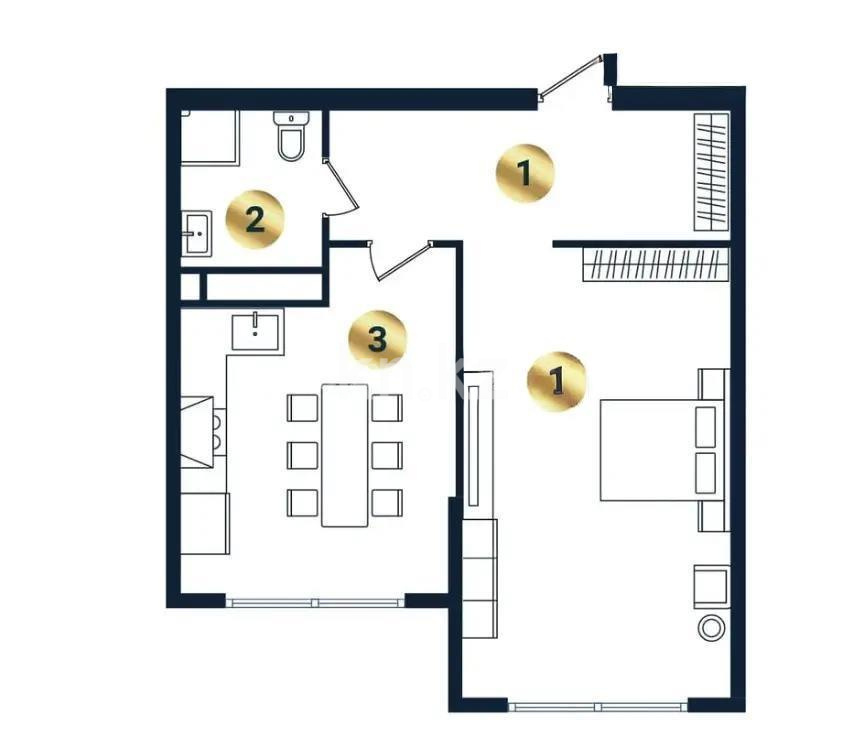 Продажа 2-комнатной квартиры, 54.26 м², ул. Сыбызгы, дом  100 стр - Продажа квартир в новостройках Алматы без посредников фото 1 из 2