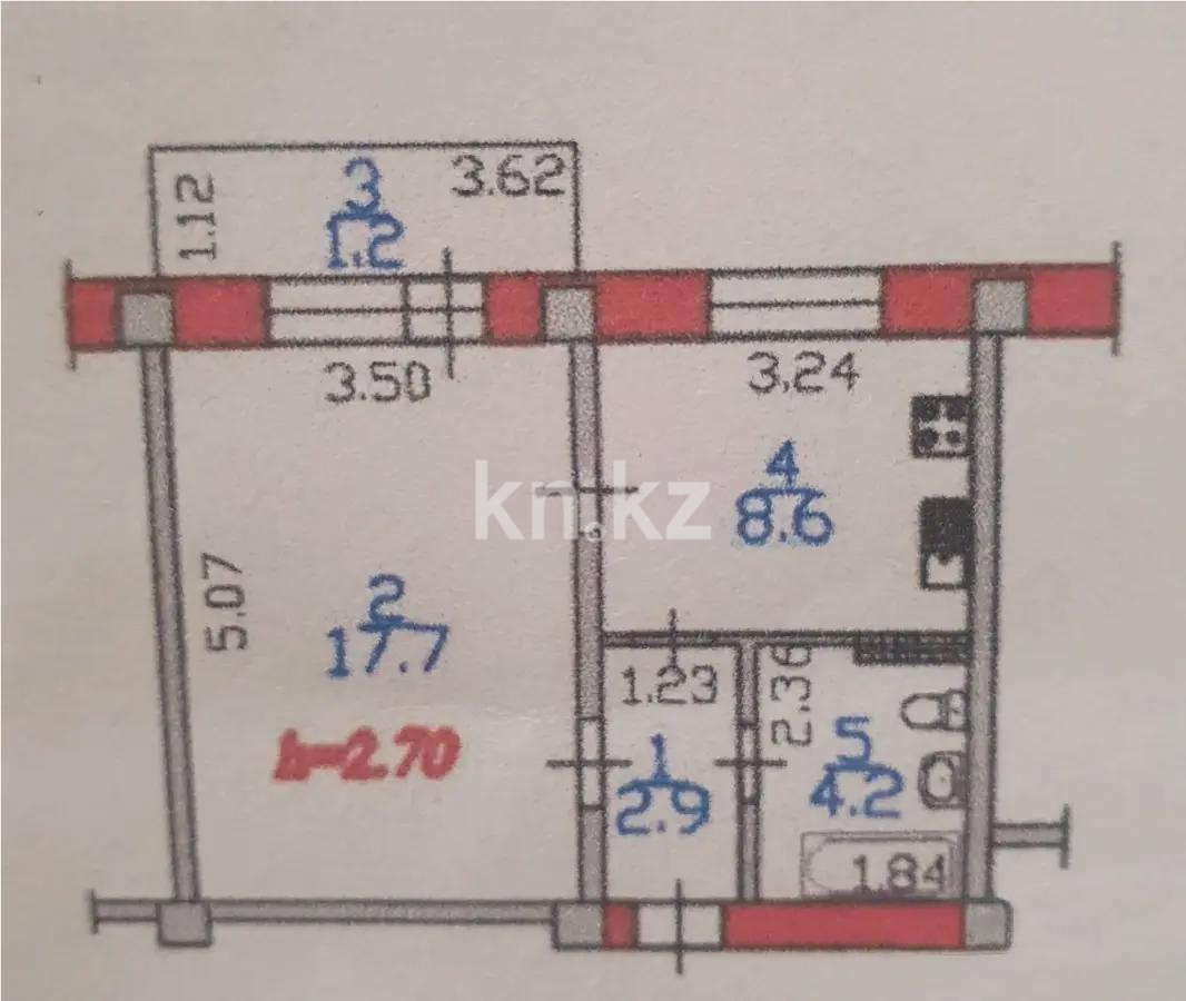 Продажа 1-комнатной квартиры, 40 м², ул. Навои, дом  296 - Продажа квартир в Алматы фото 1 из 1