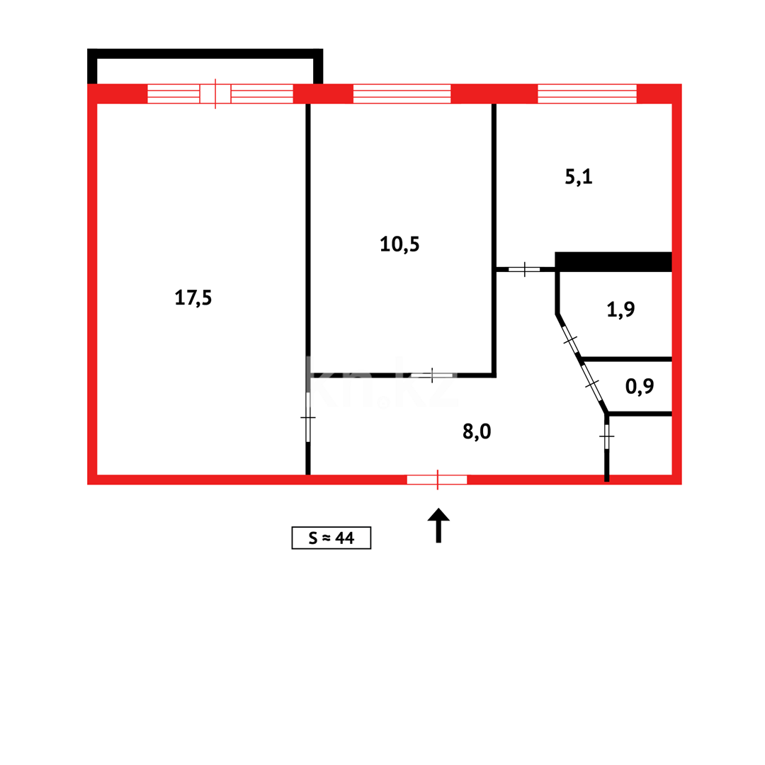 Продажа 2-комнатной квартиры, 44 м² - Продажа квартир в Темиртау - страница 13 фото 14 из 14