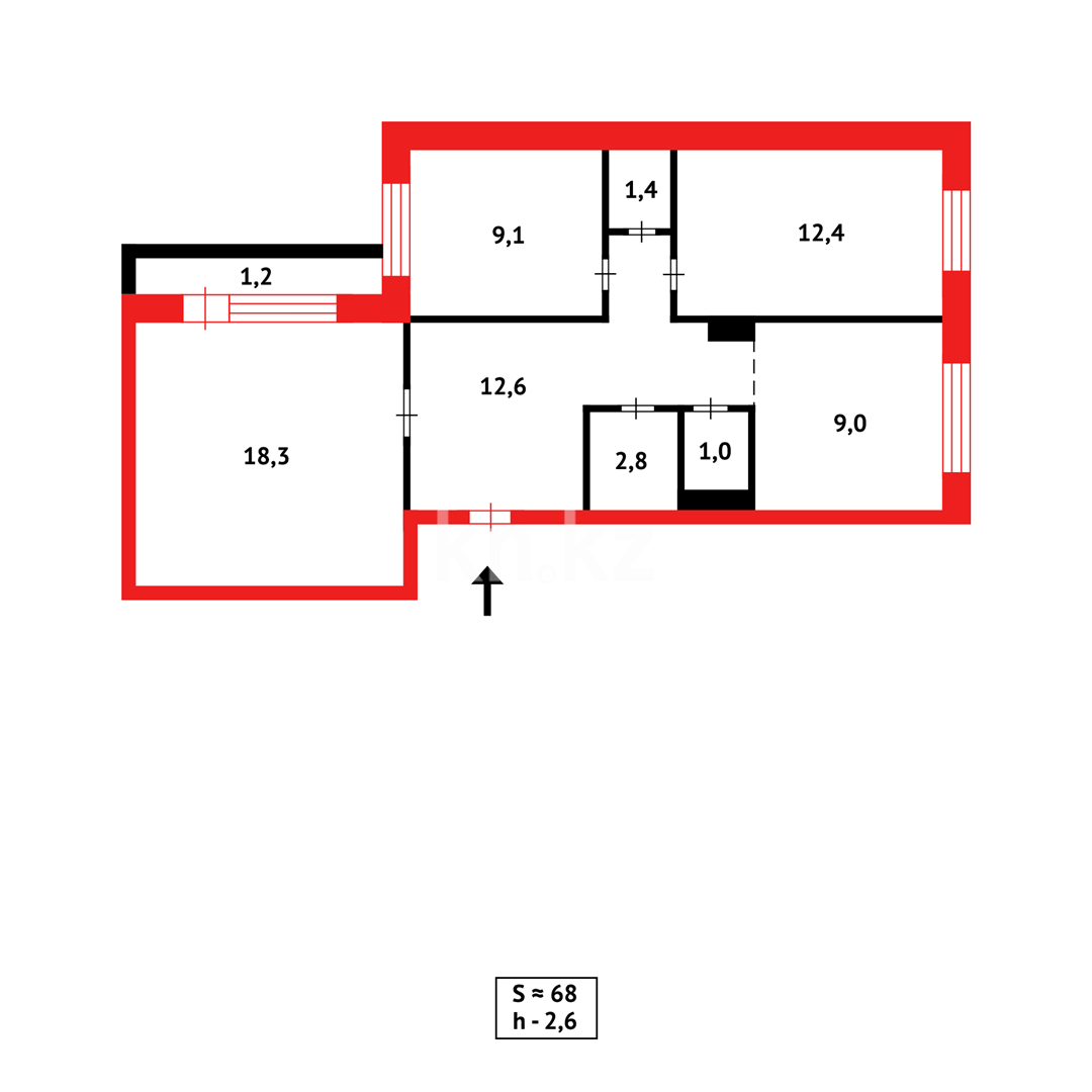 Продажа 3-комнатной квартиры, 68 м² в Караганде - фото 10