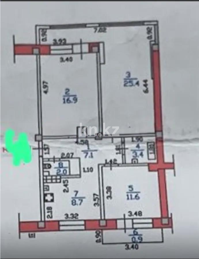 Продажа 3-комнатной квартиры, 76 м², ул. Ауэзова, дом  69 в Алматы - фото 4