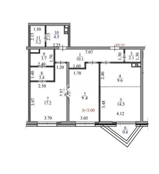 Продажа 3-комнатной квартиры, 85.9 м² в Алматы