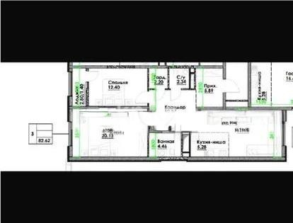 Продажа 3-комнатной квартиры, 82.62 м² - Продажа квартир от собственников в Алматы фото 1 из 1