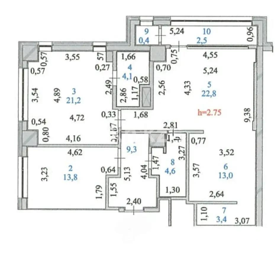 Продажа 3-комнатной квартиры, 95.1 м², пр. Кошкарбаева, дом  2 - Продажа квартир в Казахстане фото 8 из 8