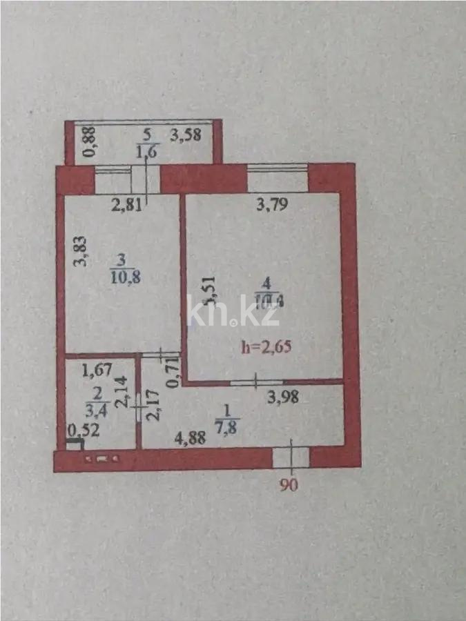 Продажа 1-комнатной квартиры, 40.7 м² - Продажа однокомнатных квартир в р-не Алматы Астаны фото 5 из 5