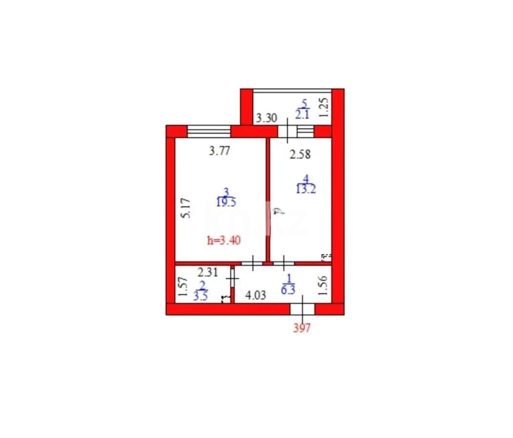 Продажа 1-комнатной квартиры, 44.5 м², ул. 23-й проезд, дом  13 стр - Продажа  однокомнатных квартир в Астане без посредников с фото фото 1 из 1