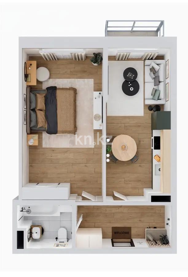 Продажа 2-комнатной квартиры, 52.3 м², мкр-н Нуркент, дом  6/2 - Продажа  двухкомнатных квартир в новостройках Алматы без посредников фото 1 из 1