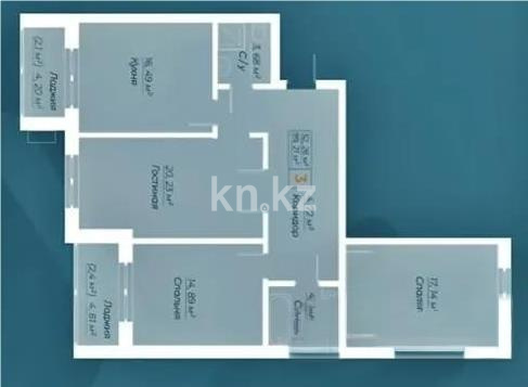 Продажа 3-комнатной квартиры, 99.21 м² - Продажа  трехкомнатных квартир в новостройках Астаны - страница 7 фото 1 из 1