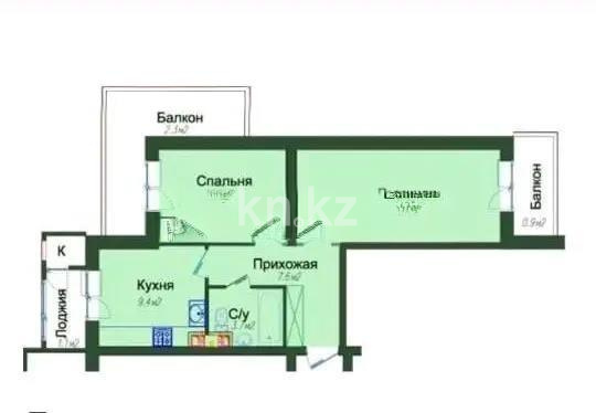 Продажа 2-комнатной квартиры, 55 м², пр. Райымбека, дом  206/12 - Продажа  двухкомнатных квартир в новостройках Алматы фото 4 из 4