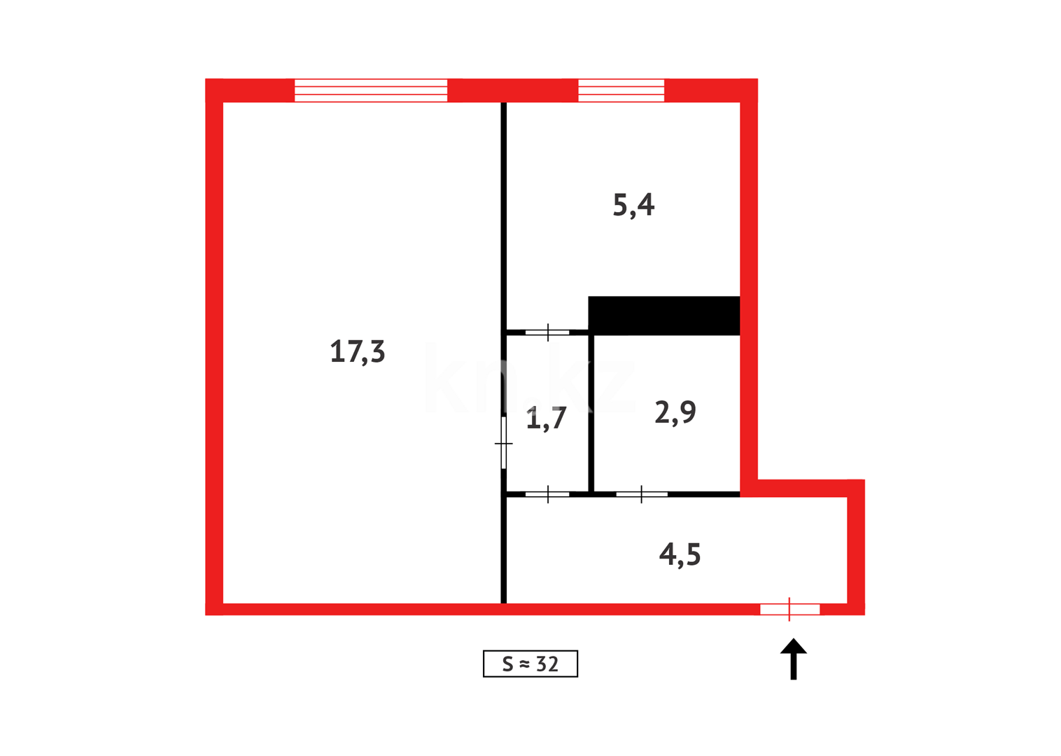 Продажа 1-комнатной квартиры, 31 м² - Недвижимость в Темиртау - страница 2 фото 7 из 7
