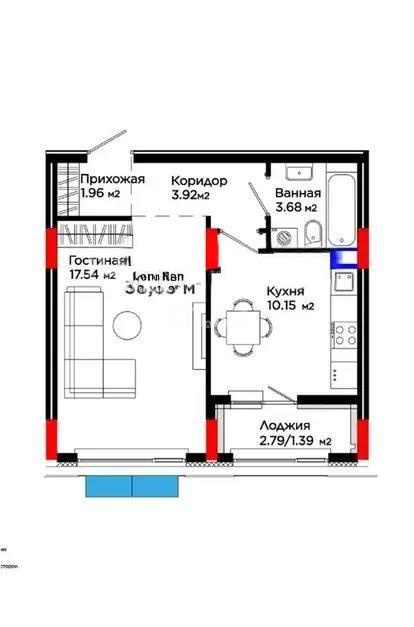 Продажа 1-комнатной квартиры, 38.65 м² - Продажа однокомнатных квартир от собственников в Астане - страница 144 фото 5 из 5