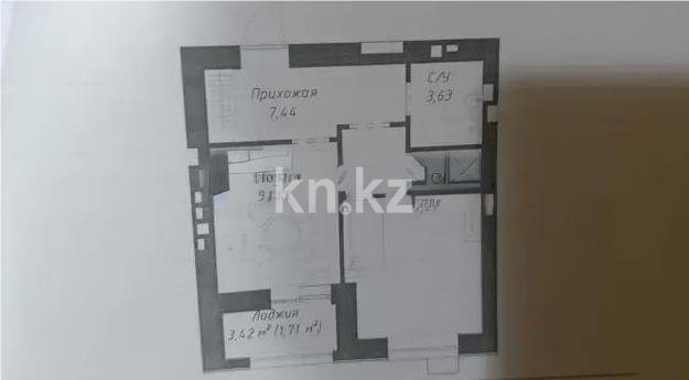 Продажа 1-комнатной квартиры, 40.87 м² в Астане