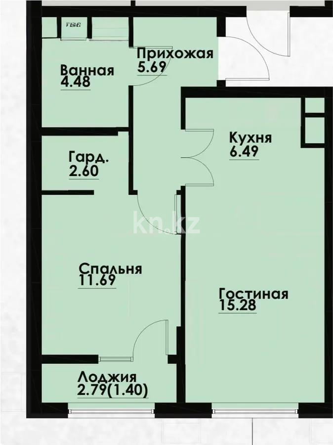 Продажа 2-комнатной квартиры, 48 м², ул. Макатаева, дом  129/1 - Продажа квартир в Алматы фото 1 из 1