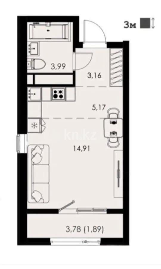 Продажа 1-комнатной квартиры, 29.12 м² - Продажа недвижимости в Алматы фото 1 из 1