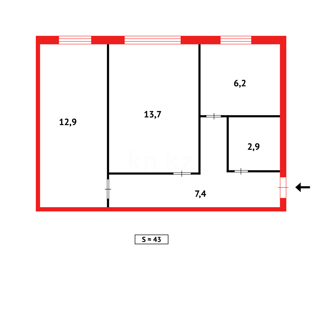 Продажа 2-комнатной квартиры, 43 м² - Продажа квартир в Казахстане - страница 30 фото 10 из 10