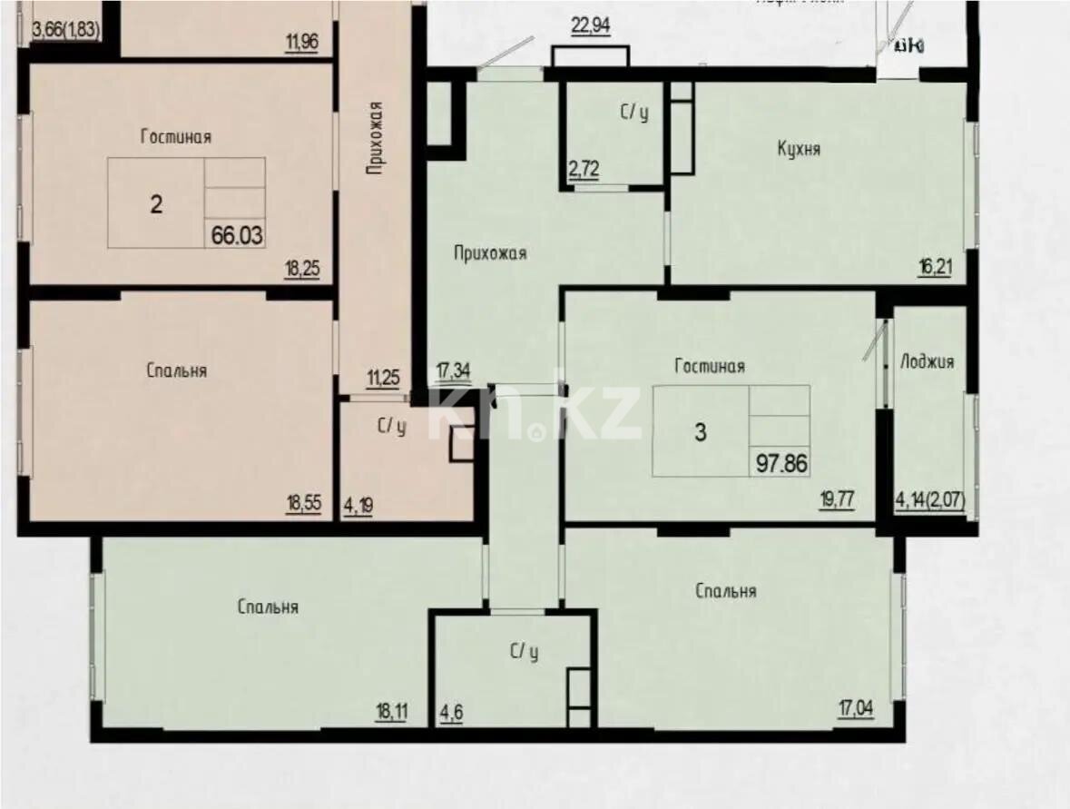 Продажа 3-комнатной квартиры, 97.86 м² в Астане - фото 5