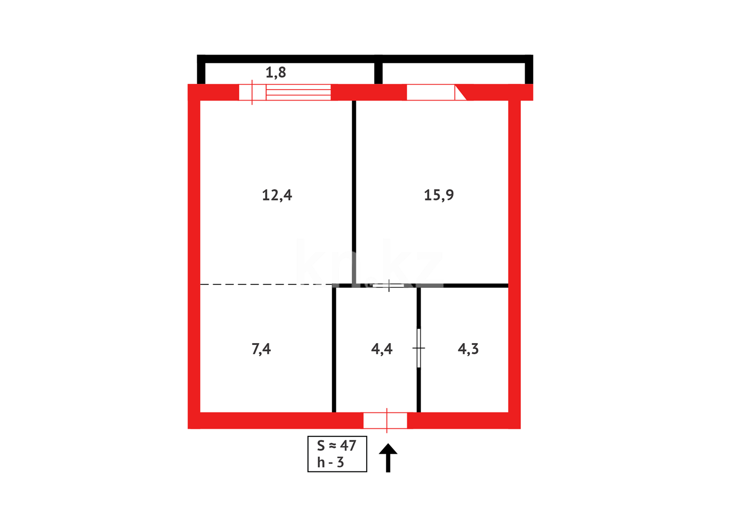 Продажа 2-комнатной квартиры, 46 м² в Караганде - фото 19