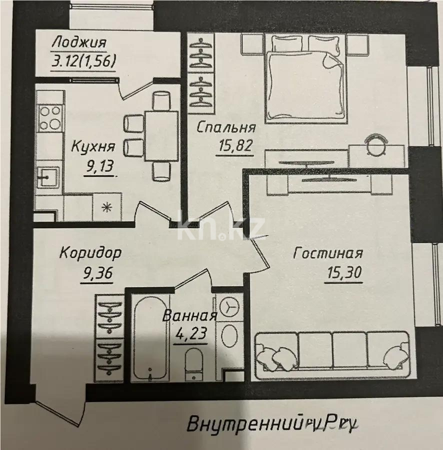 Продажа 2-комнатной квартиры, 55.4 м² - Продажа  двухкомнатных квартир в Астане - страница 17 фото 1 из 1