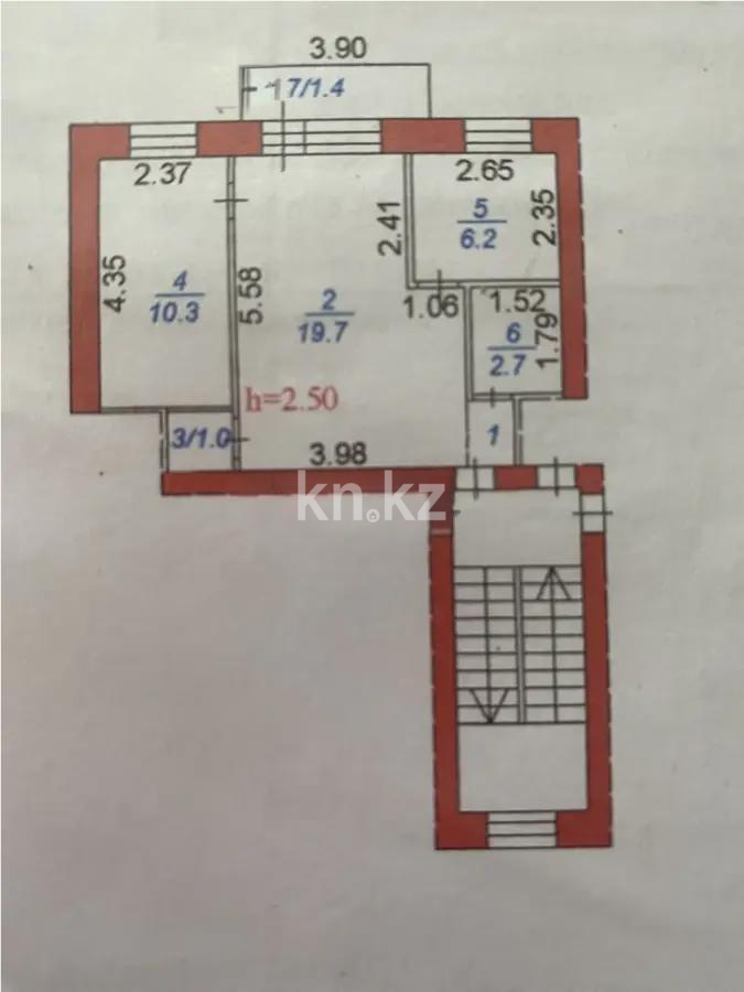 Продажа 2-комнатной квартиры, 42 м², пр. Назарбаева, дом  19а в Караганде