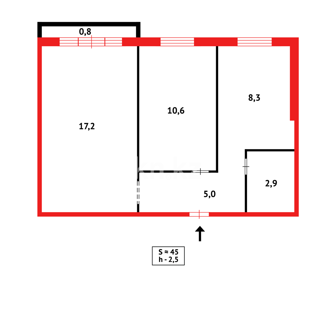 Продажа 2-комнатной квартиры, 44 м² в Темиртау - фото 9