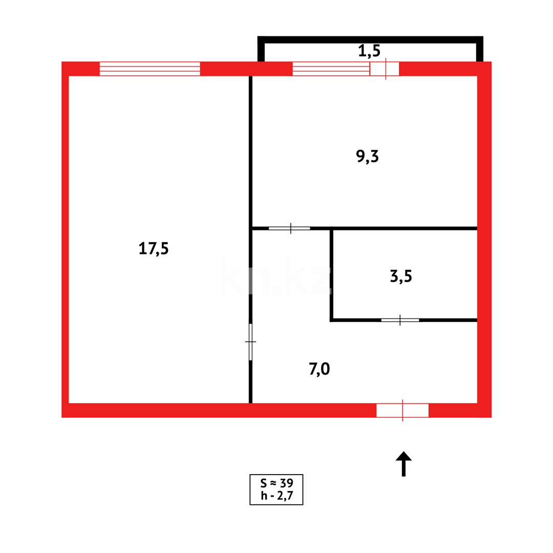 Продажа 1-комнатной квартиры, 40 м² в Караганде - фото 16