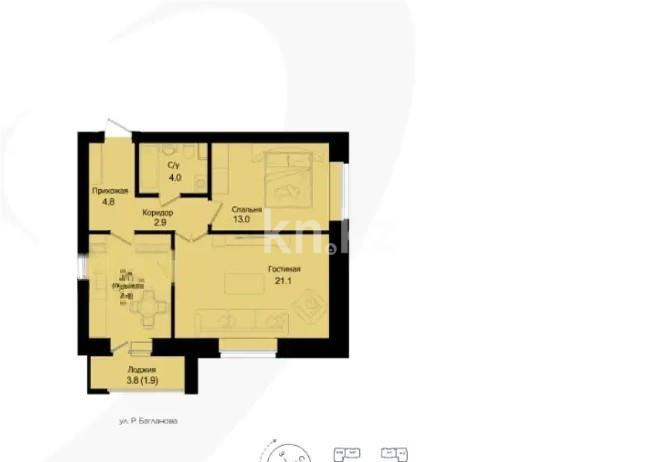 Продажа 2-комнатной квартиры, 58.6 м² - Продажа квартир от собственников в Астане - страница 8 фото 1 из 1