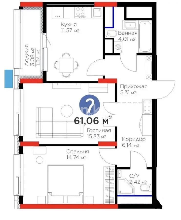 Продажа 2-комнатной квартиры, 61 м² в Астане - фото 6