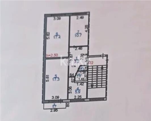 Продажа 3-комнатной квартиры, 62 м² в Караганде - фото 8